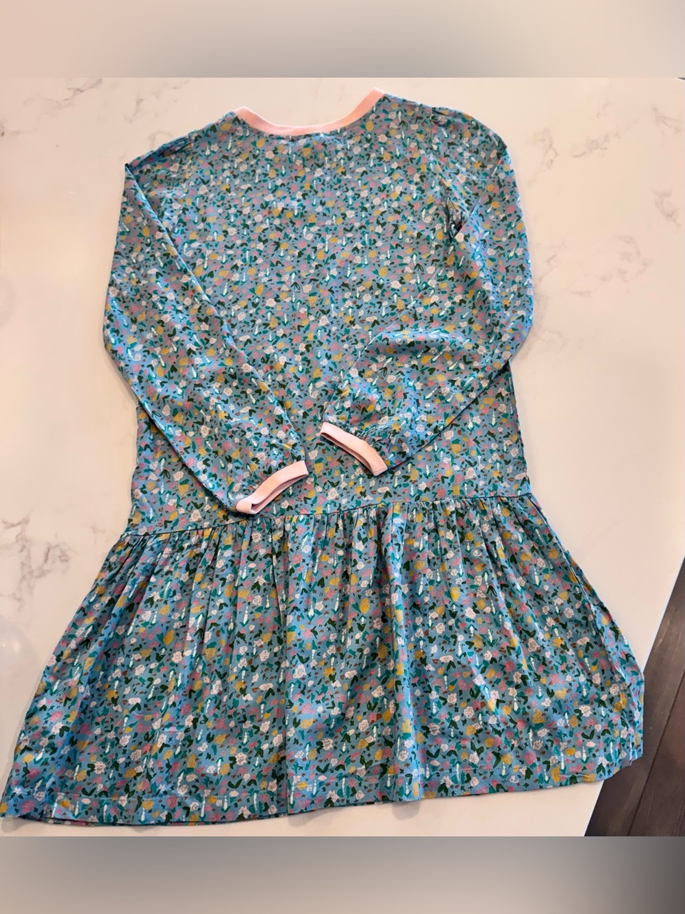 Hanna Andersson Floral Long Sleeve Dress Girls Size 130(7/8) - Picture 7 of 8